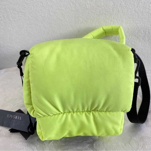 Versace Neon Yellow Nylon Sling Bag - Picture 9 of 13